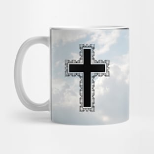 Christian Cross In The Sky (Black) Mug